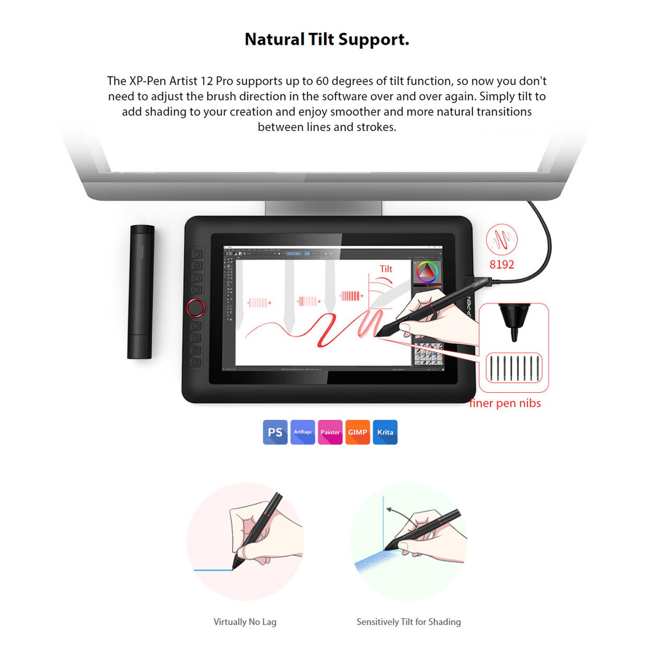 XP-PEN Artist 12 Pro 11.6 Inch Drawing Monitor Pen Display Full